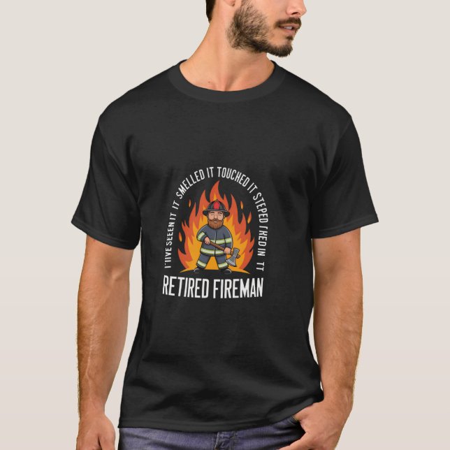 T-shirt Pompier retraité hache de pompier conception d'inc (Devant)