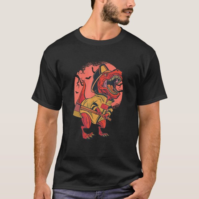 T-shirt Pompier Rex Dinosaur Pompier Casque Rex Co (Devant)