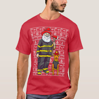 T-shirt Pompier Santa Claus pompiers Vilain Noël