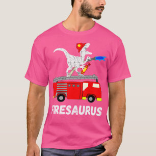 T-shirt Pompier Saurus Camion pompier Dinosaure T R