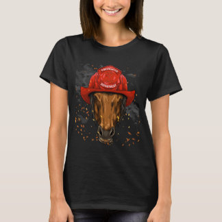 T-shirt Pompier Service d'incendie Cheval Animaux pompiers