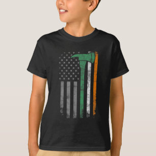 T-shirt Pompier St Patrick Day Axes Vintages American F