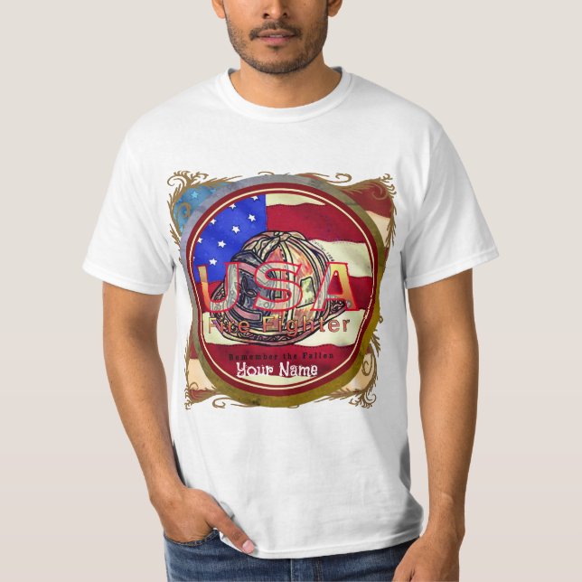 T-shirt Pompier tombé à la mémoire des pompiers (Devant)