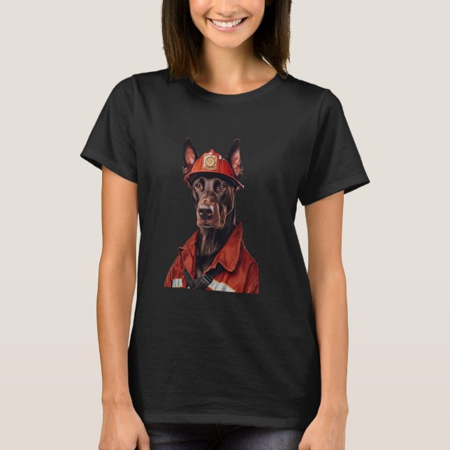T-shirt Pompier trendy Doberman Pinscher (Devant)
