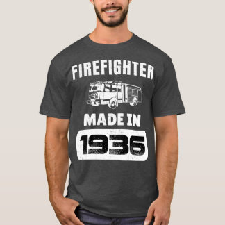 T-shirt Pompier vintage Né En 1936 87 Ans Fath