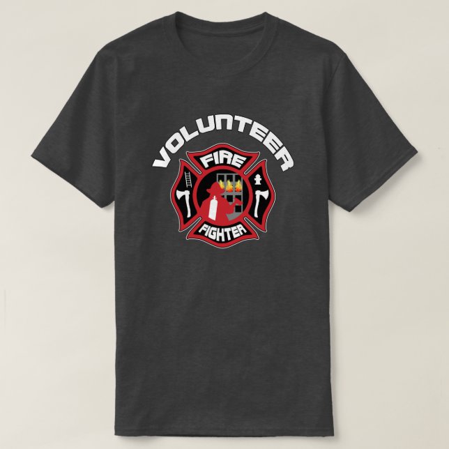 T-shirt Pompier volontaire Insigne moderne (Design devant)