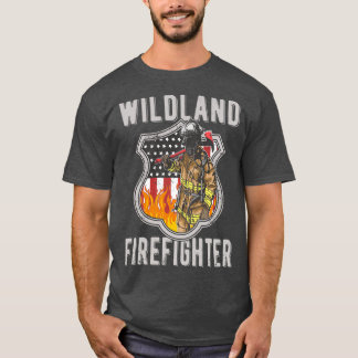 T-shirt Pompier Wildland Red Line Wildland Fireman (2