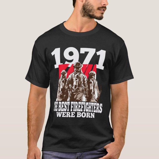 T-shirt Pompiers 1971 Service des incendies d'anniversaire (Devant)