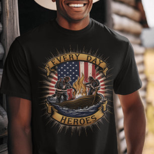 T-shirt Pompiers américains, héros du quotidien