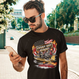 T-shirt Pompiers combattant la lame de bateau