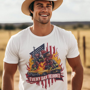 T-shirt Pompiers qui combattent la lame