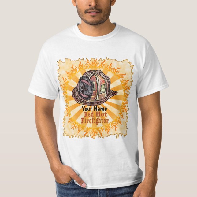 T-Shirt Pompiers Rouge Chaud (Devant)