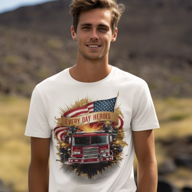 T-shirt Pompiers Sous Le Drapeau (Créateur téléchargé)