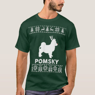 T-shirt Pomsky Amoureux des chiens Christmas Reindeer Vila