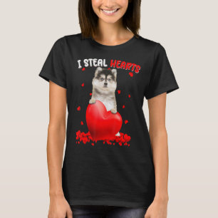 T-shirt Pomsky Chien I Voler Coeurs mignons Saint Valentin