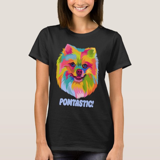 T-shirt Pomtastic  Pomeranian Humor Pom Pom Animal Pun (Devant)