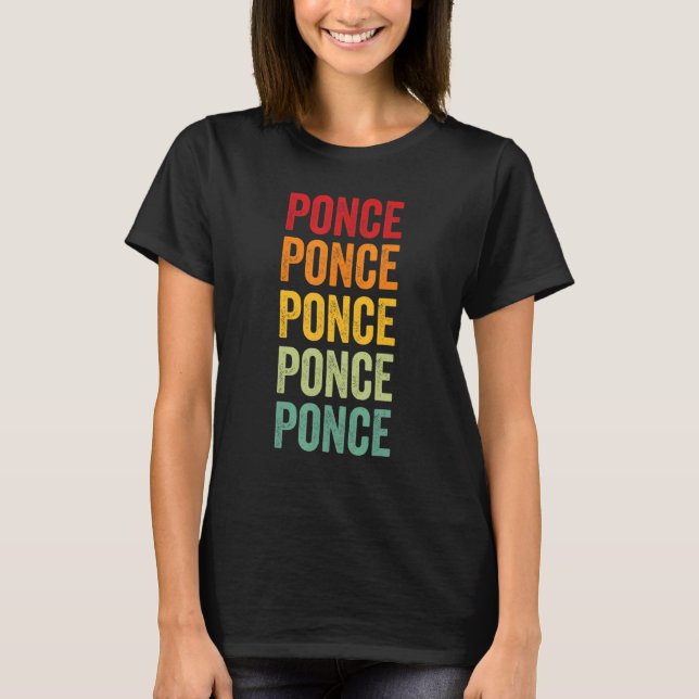T-shirt Ponce County Porto Rico Rainbow Text Design (Devant)