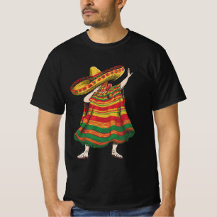 T-shirt Poncho Mexicain Dabbing Cinco De Mayo Fête Party