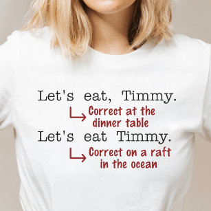 T-shirt Ponctuation amusante Grammaire amoureux Timmy Humo