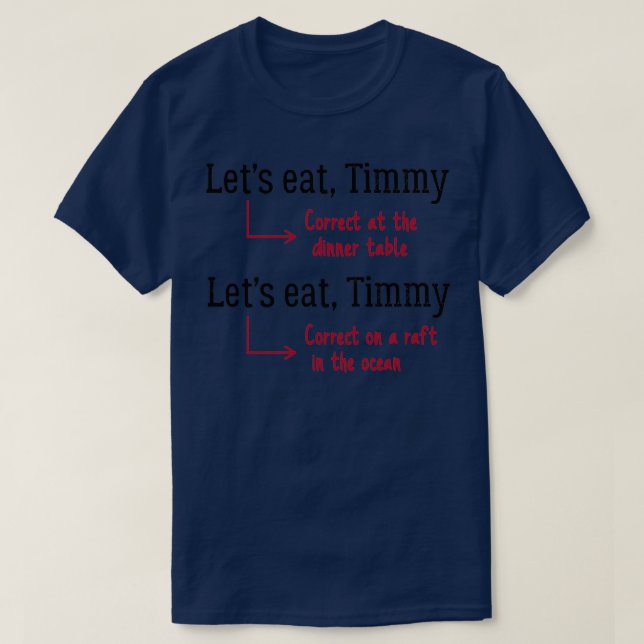 T-shirt Ponctuation amusante Grammaire Humour 1 (Design devant)