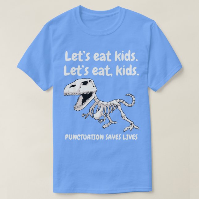T-shirt Ponctuation Grammar Dinosaur Enseignant Anglais (Design devant)