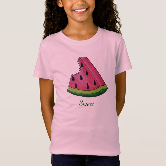T-Shirt Ponctueux Pink Sweet Watermelon Fruit Fruit (Devant)