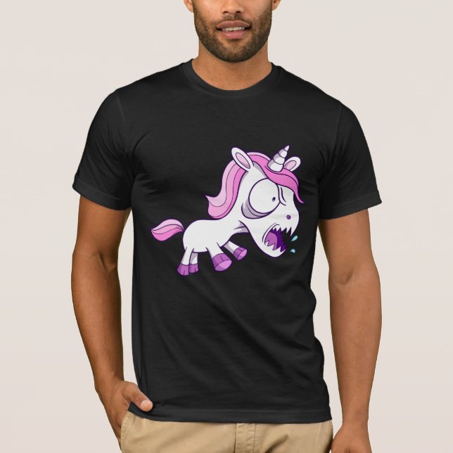 T-shirt Poney dur fou de licorne (Devant)