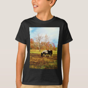 T-shirt Poney miniature noir et blanc / Cheval