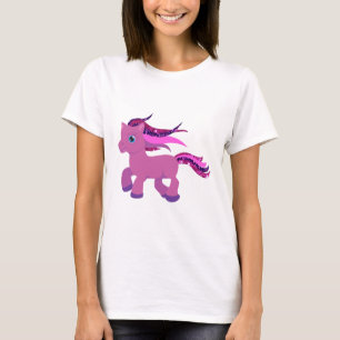T-shirt poney pourpre kawaii
