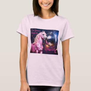 T-shirt Poney Rose dans un Club