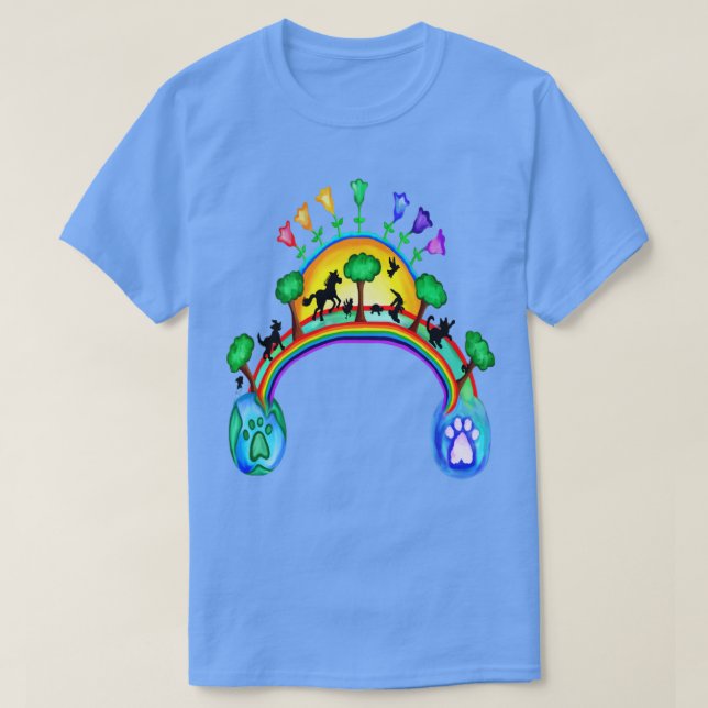 T-shirt Pont arc-en-ciel pour animaux (Design devant)
