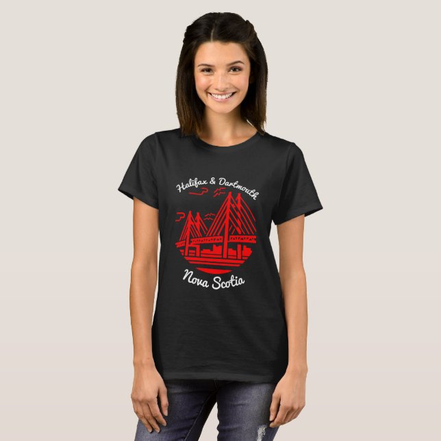 T-shirt Pont-chemises Halifax et Dartmouth Nouvelle-Écosse (Devant entier)