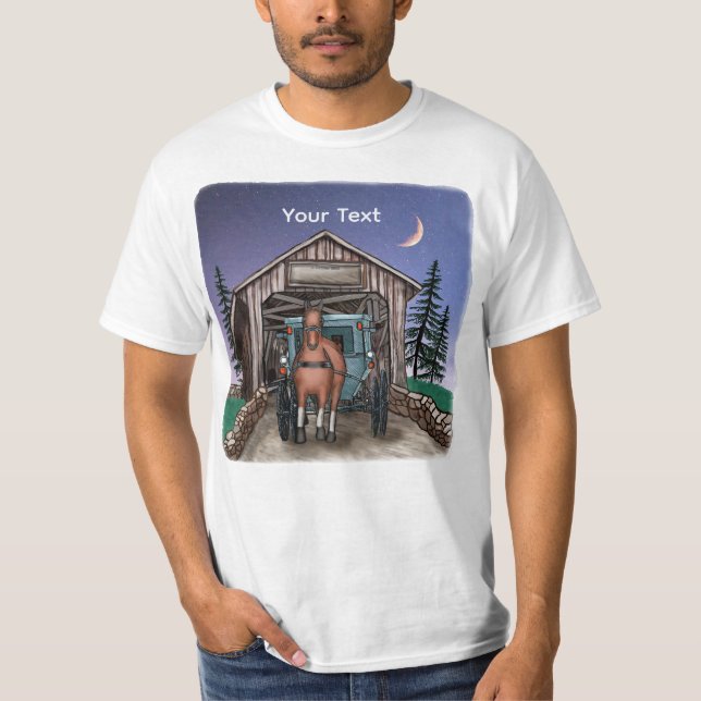 T-shirt Pont couvert crépusculaire  (Devant)