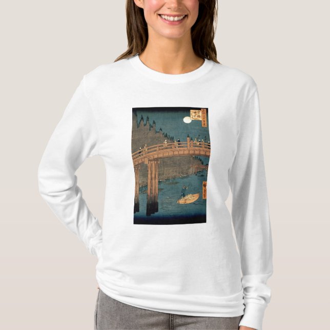 T-shirt Pont de Kyoto par clair de lune (Devant)