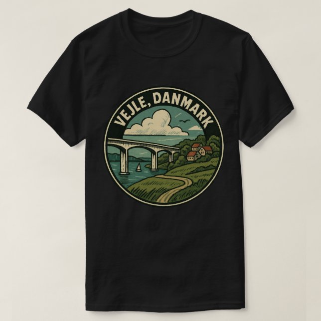 T-shirt Pont de Vejle Danemark (Design devant)