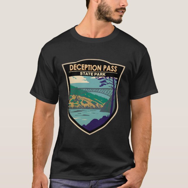 T-shirt Pont Deception Pass State Park à Washington (Devant)