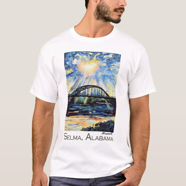 T-shirt Pont d'Edmund Pettus, Selma Alabama, rayon de (Devant)