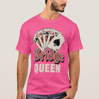 T-shirt Pont drôle d'art pour femmes filles jeu de cartes