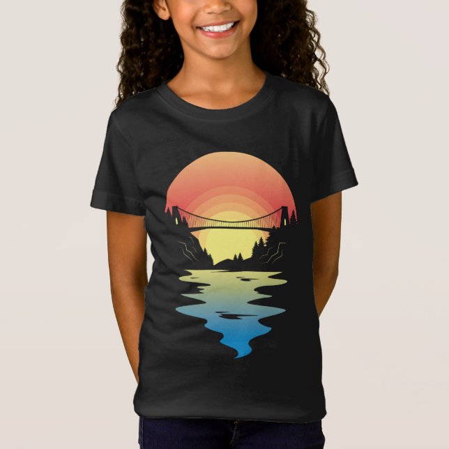 T-Shirt Pont du coucher de soleil (Devant)