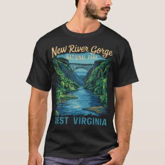 T-shirt Pont du parc national de New River Gorge en raftin