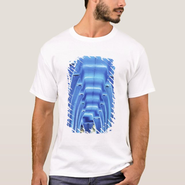 T-shirt Pont, éclairage en dessous, Port de Miami, (Devant)