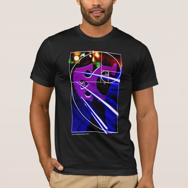 T-shirt Pont en violoncelle avec la spirale de Fibonacci (Devant)
