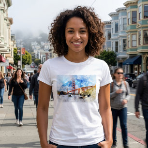 T-shirt Pont Golden Gate aquarelle à San Francisco