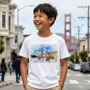 T-shirt Pont Golden Gate aquarelle à San Francisco