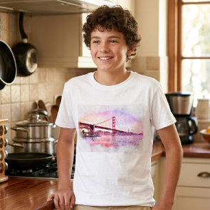 T-shirt Pont Golden Gate au coucher du soleil Pastel à San
