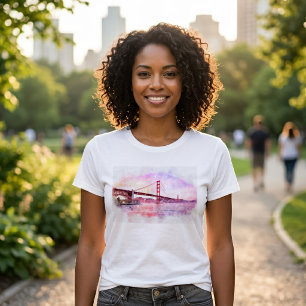 T-shirt Pont Golden Gate au coucher du soleil Pastel à San