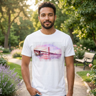 T-shirt Pont Golden Gate au coucher du soleil Pastel à San