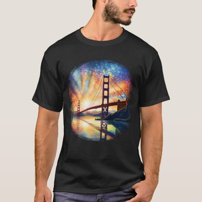 T-shirt Pont Golden Gate, Paysage urbain (Devant)
