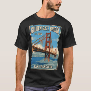 T-shirt Pont Golden Gate San Francisco Voyage Po Vintage