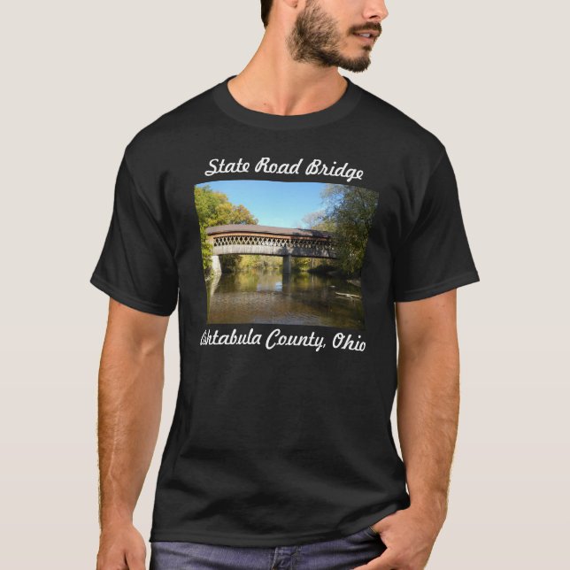 T-shirt Pont le comté d'Ashtabula Ohio de Rd d'état (Devant)